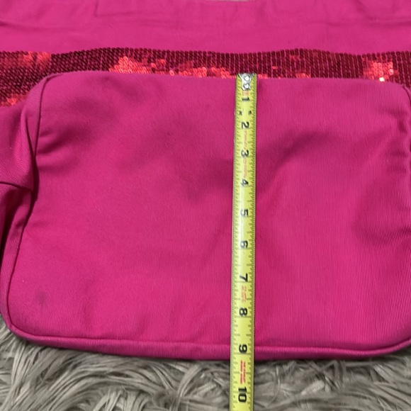 Victoria’s Secret Tote-Pink with Red Sequins-Canvas-Open Top-Guc - Picture 9 of 16